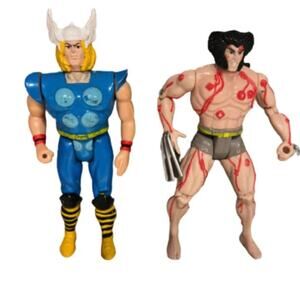 Vintage 1991/1992 Marvel Thor and Wolverine action figures
